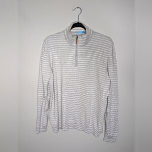 J. McLaughlin Striped Pullover Sweater With Front Zipper sz L